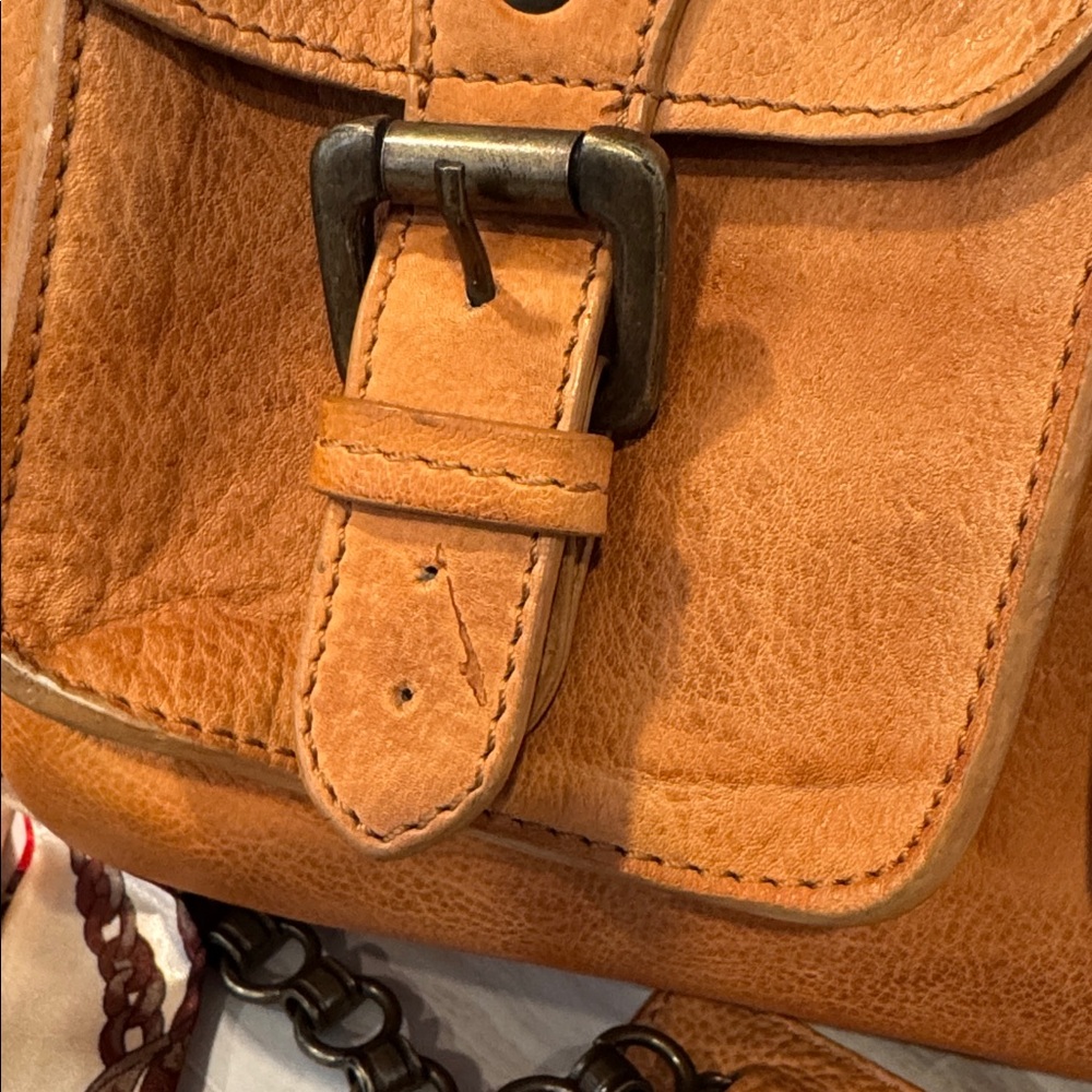 Free People Bag Dylan Brown Distressed Leather Duffle Crossbody - Picture 16 of 17